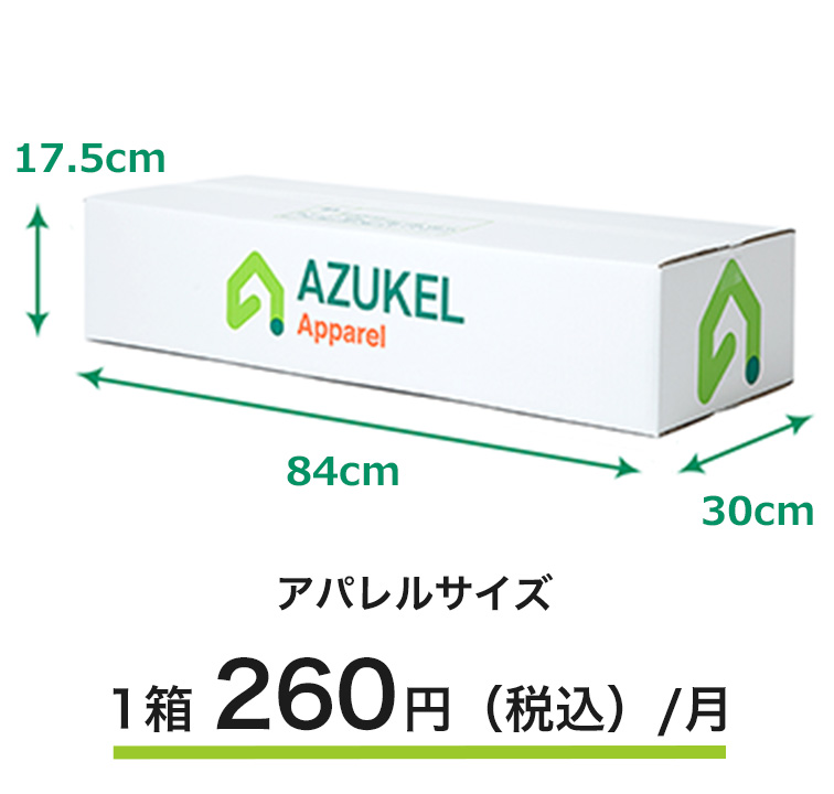 アパレルサイズ1箱220円（税込）/月